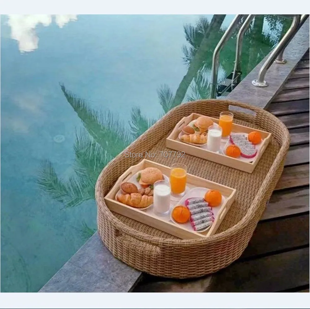Floatingbreakfastwaterbasketoutdoorrattanswimmingpoolparty