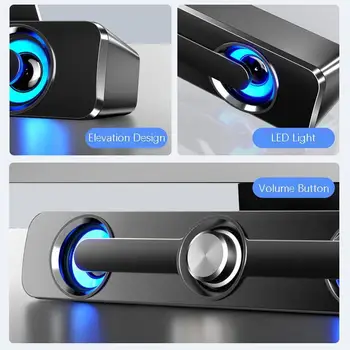 

USB Plug & 3.5mm Audio Plug Mini Wired Computer Speaker Bar Stereo Bass speaker for PC Laptop phone Tablet MP3 MP4