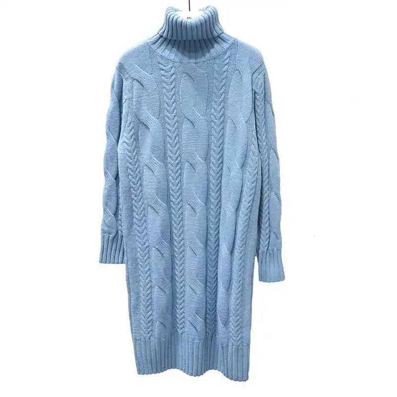 Водолазка, женский длинный свитер, платье, Женский пуловер,, длинный рукав, вязаный свитер, осень и зима, стиль