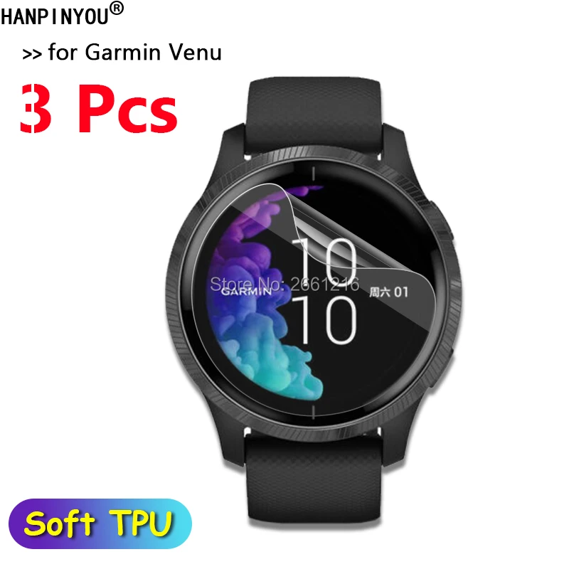 

3 Pcs/Lot For Garmin Venu GPS Sports Smart Watch Soft TPU HD Clear Protective Film Screen Protector (Not Tempered Glass)