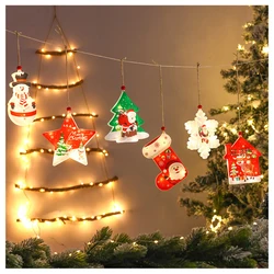 Christmas Decoration Lamp Snowflakes Five-Pointed Star Lighting String Home Window Layout Led Star Lights Christmas Tree Pendant