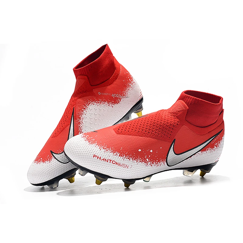 Nike Phantom VSN Elite DF SG-Pro Anti-сабо; большие размеры 39-45 высокие ботильоны футбольные бутсы обувь Футбол бутсы Для мужчин Бутсы Обувь для футбола