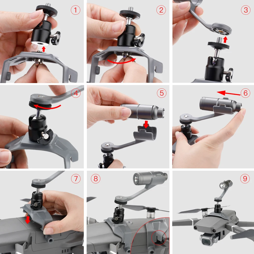 Для Mavic 2pro ночной навигационный налобный фонарь, светодиодный светильник, набор, многофункциональный корпус, расширительный кронштейн, аксессуар для DJI Mavic 2