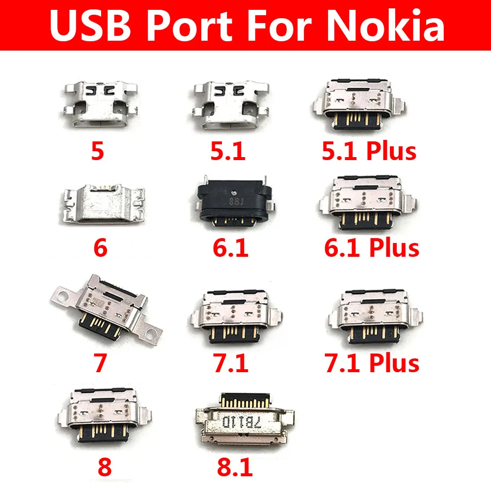 2 Stks/partij, micro Usb Jack Opladen Socket Oplader Poort Plug Dock Connector Voor Nokia 2 3 5 6 8 3.1 5.1 6.1 7.1 Plus X5 X6|Mobiele telefoon Flex Kabels| - AliExpress