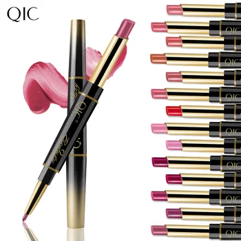 

QIC Double Head Matte Lipstick Lip Liner Nude Lipliner Makeup Waterproof Lipstick Pen Long Lasting Lip Pencil Makeup