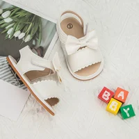 Infant Baby Shoes Girl Shoes New Summer Girl Sandals PU Leather Bowknot Rubber Sole Anti-Slip Newborn First Walker Crib Shoes 4