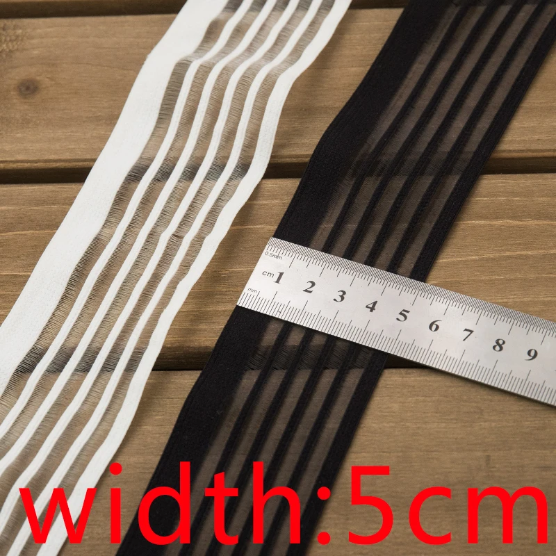 Sangle élastique en caoutchouc de 5cm de large, 5 mètres/lot, noir, blanc,  transparent, pour vêtements et robes - AliExpress