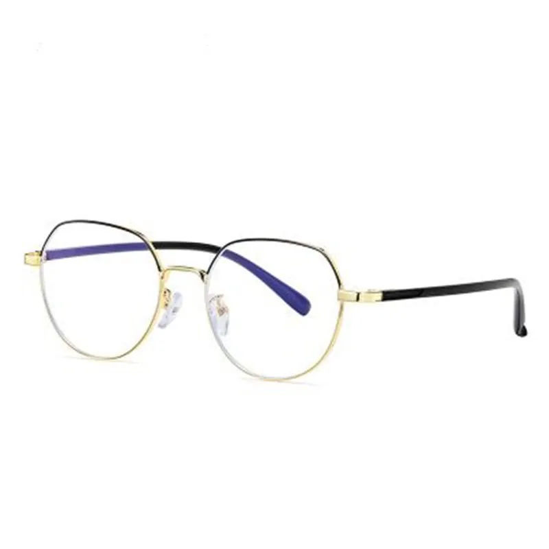 

OEYEYEO Polygon Metal Anti Blue Light Blocking Glasses Frame Men Women Computer Games Goggles Eyeglasses Optical Spectacle Frame