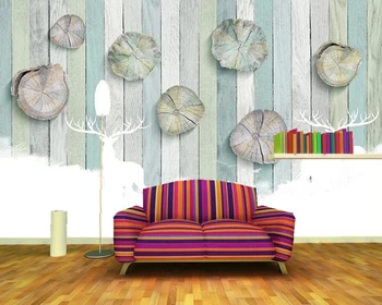 

Papel de parede Retro 3d stereo wood grain annual ring elk 3d wallpaper,living room TV wall bedroom wall papers home decor mural