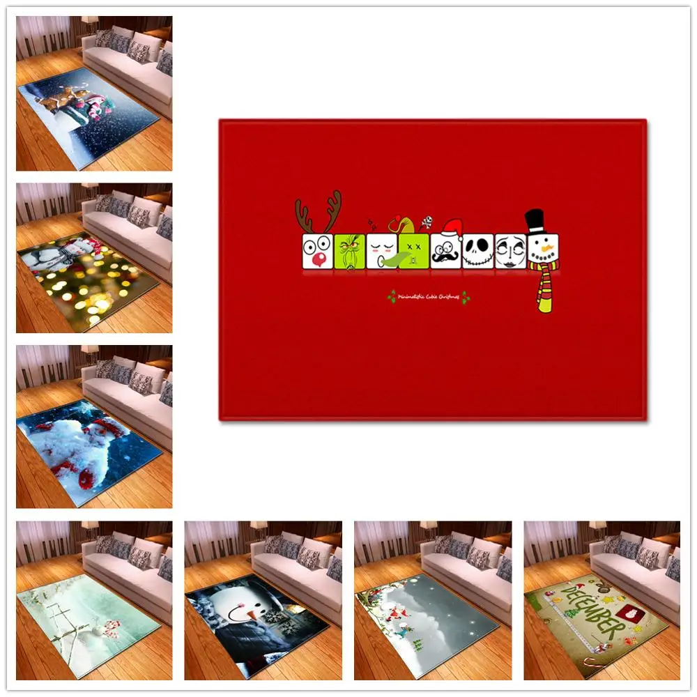 3D коврик для рождественской вечеринки, ковер для кухни, столовой, камина, пола, детский коврик для игры в ползание, рождественские домашние ковры для гостиной