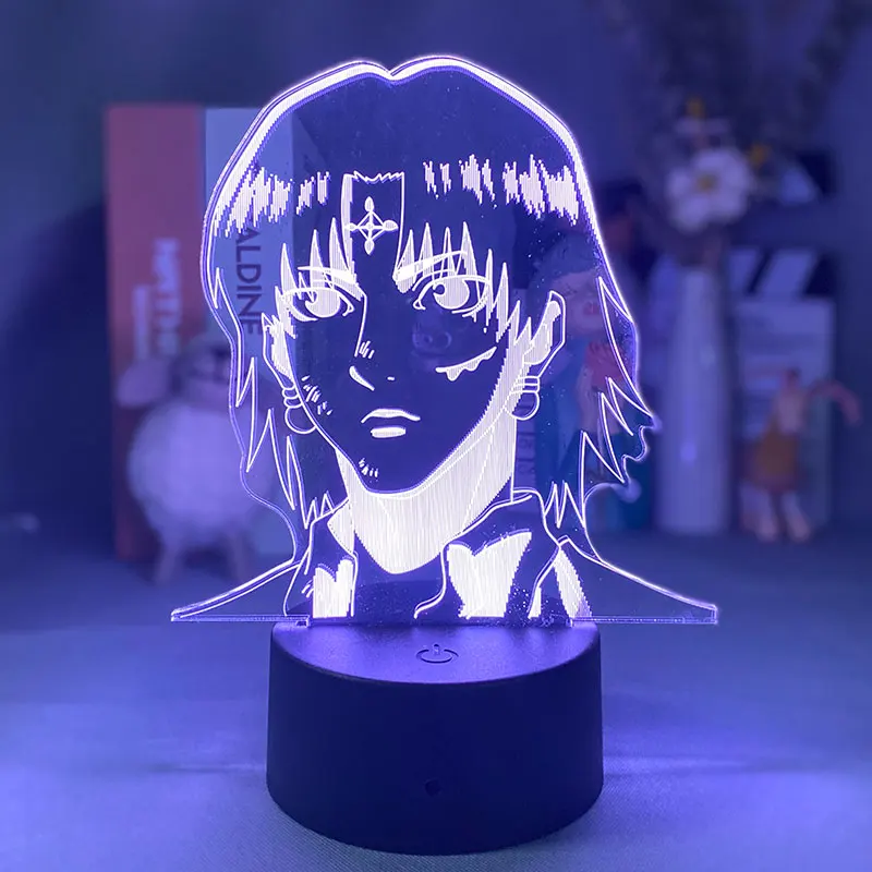Hunter X Hunter Kulolo lushilufelu Head Illusion Cool 3D Anime Lamp LED Night Lights Lamp For  Children Room Decor Hunter Gifts