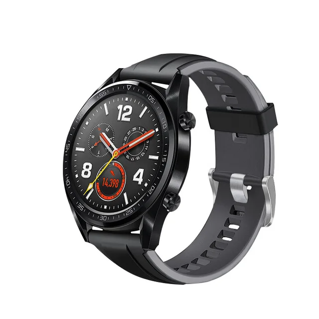 Grey For Huawei GT Силиконовый ремешок для HUAWEI watch GT 2 46 мм/GT Active 46 мм HONOR Magic Ремешок Браслет GT2 Smartwatch ремешок для часов 22 мм - Цвет ремешка: Grey For Huawei GT