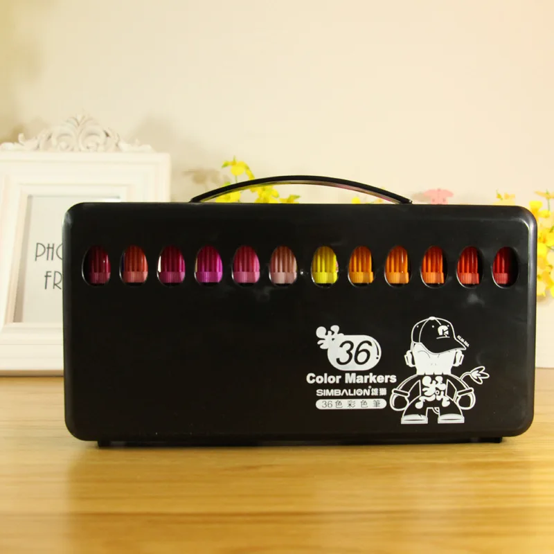 Новая Тайваньская Львиная Акварельная ручка, 36 цветов, детская ручка для рисования, ручка для граффити, толстая головка Акварельная функциональная ручка