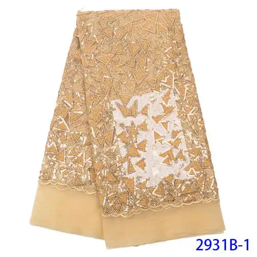 NIAI африканская Бархатная Сетка кружевная ткань нигерийская кружевная ткань высокого качества французский Тюль кружевная ткань для женского платья XY2931B-1 - Цвет: picture 1