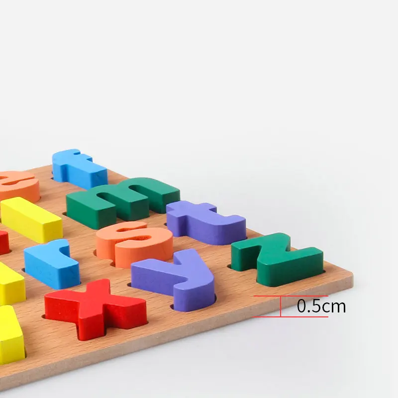 Children's Montessori wooden toy puzzle digital letters animal learning cognitive puzzles educational toys for children gift