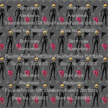 

ladybug Miraculous Cartoon stretch fabric sewing Throws kids handmade t shirt dress Background diy Backdrop baby Cloth carft