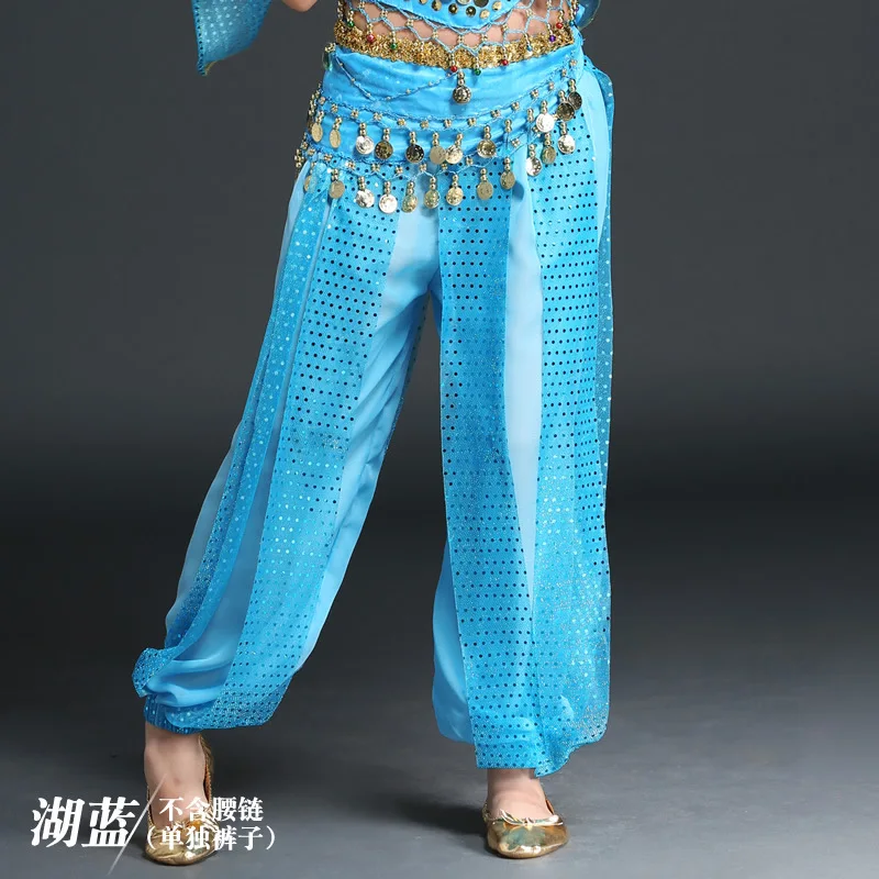 Детский набор костюма для танца живота Восточный танец девушки танец живота Индия танец живота одежда танец живота дети индийские костюмы - Цвет: Blue Pants only