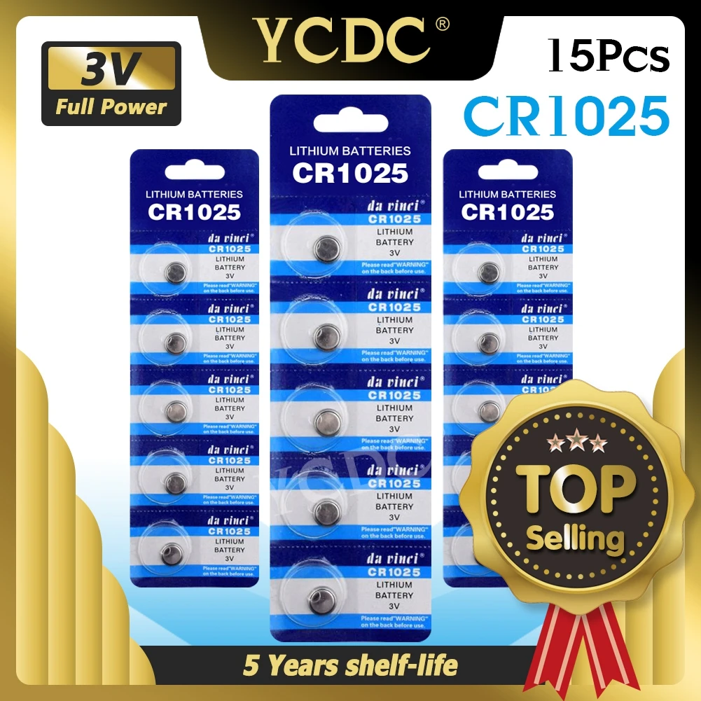 15 шт./лот 3 в CR 1025 CR1025 кнопочные батареи DL1025 BR1025 KL1025 ячейка монета литиевая батарея