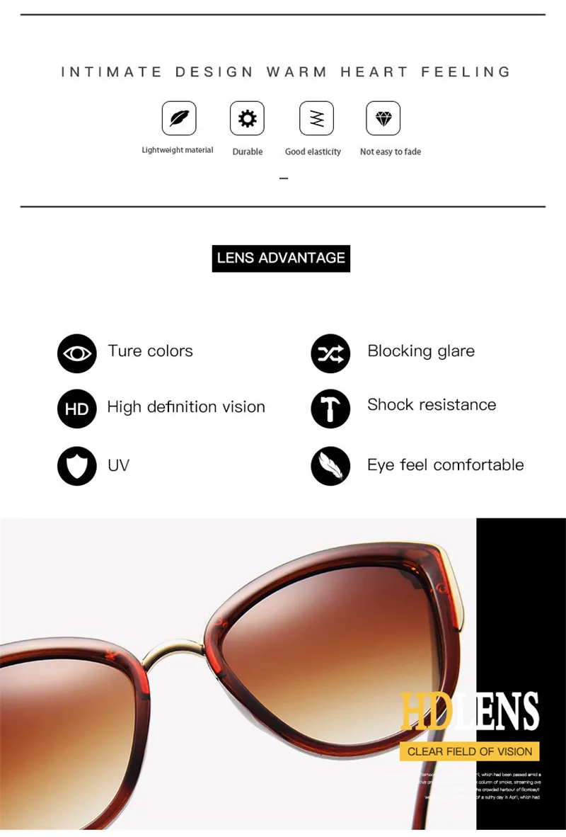 Luxus Katze Auge Sonnenbrille Frauen Luxus Marke Designer Vintage Gradienten Gläser Retro Cat eye sonnenbrille Weiblichen Brillen UV400