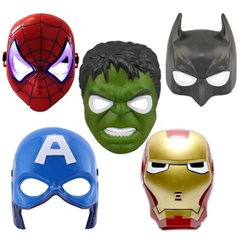 

Avengers Hero Cosplay Mask Captain America Iron Man Superhero Spiderman Hulk Masks Halloween Party Supplies Glowing LED Mask