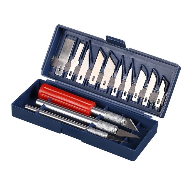 Leather Cutting Tools Exacto Knife Blades 13 Piece Kit Craft Set for Crafting Cutter Hobby Pen Razor Exacto Caving Knifes b