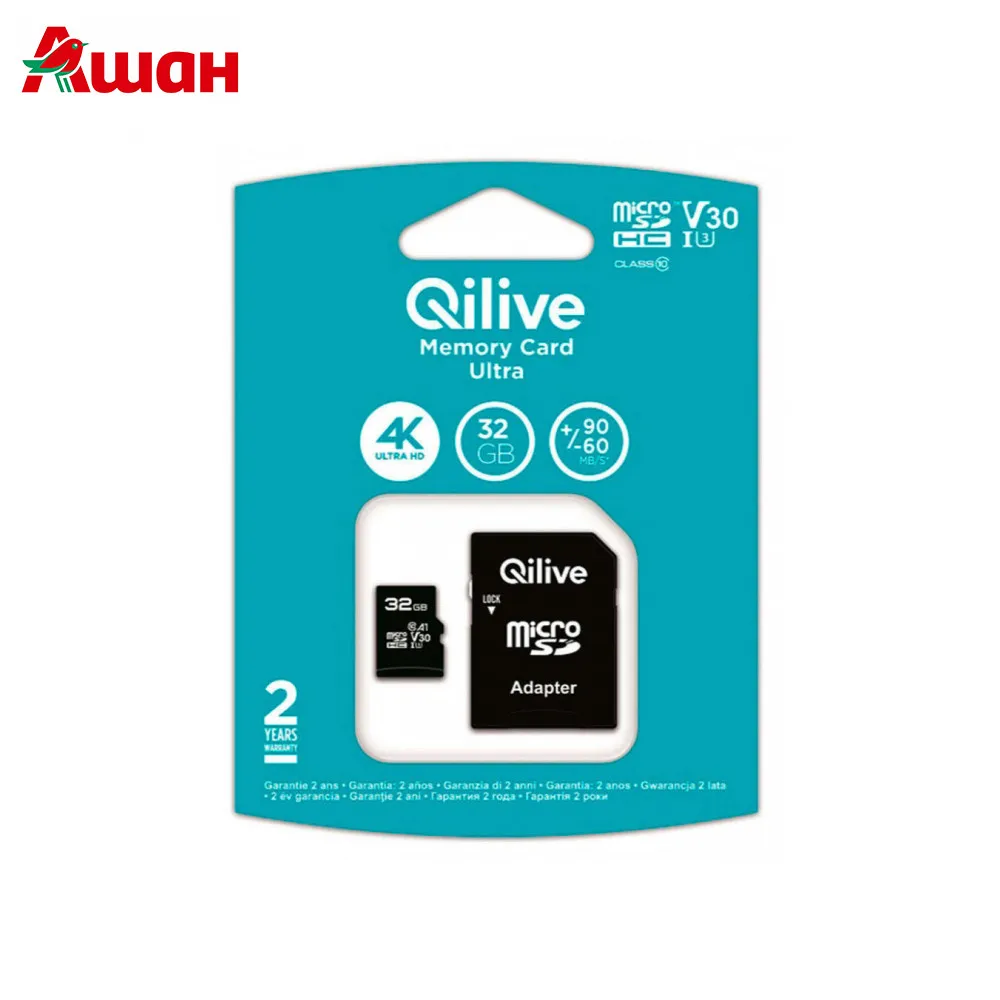 Карта памяти Qilive microSD, Cl 10 UHS-I U3, 32 Гб