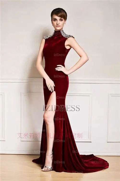 Robe de soiree, новинка, модное сексуальное длинное платье с открытой спиной и высоким воротом, вечернее элегантное платье с кристаллами для матери невесты