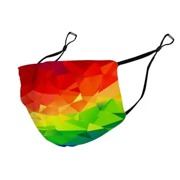 

CIGOCI Polygonal Geometric Rainbow Colorful Anti-Dust Earloop Mouth Mask for Women Men, Pollen Painting Cosplay Half Face Mouth