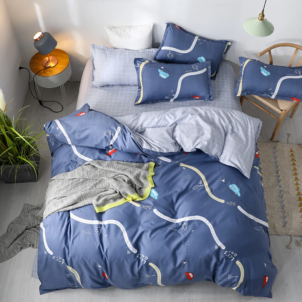 Grey Bedding Set Thumbedding мультфильм Постельное белье Fox набор для детей милый творческий модный пододеяльник серый король queen полный двуспальная односпальная кровать набор - Цвет: Grey Bedding Set