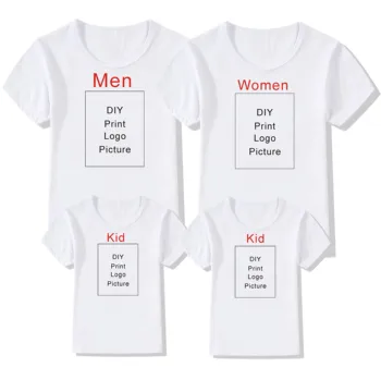 

Customized Print Family Matching Clothes T shirt DIY Your Like Photo or Logo White Top Tees Modal Size S-5XL KT-2238