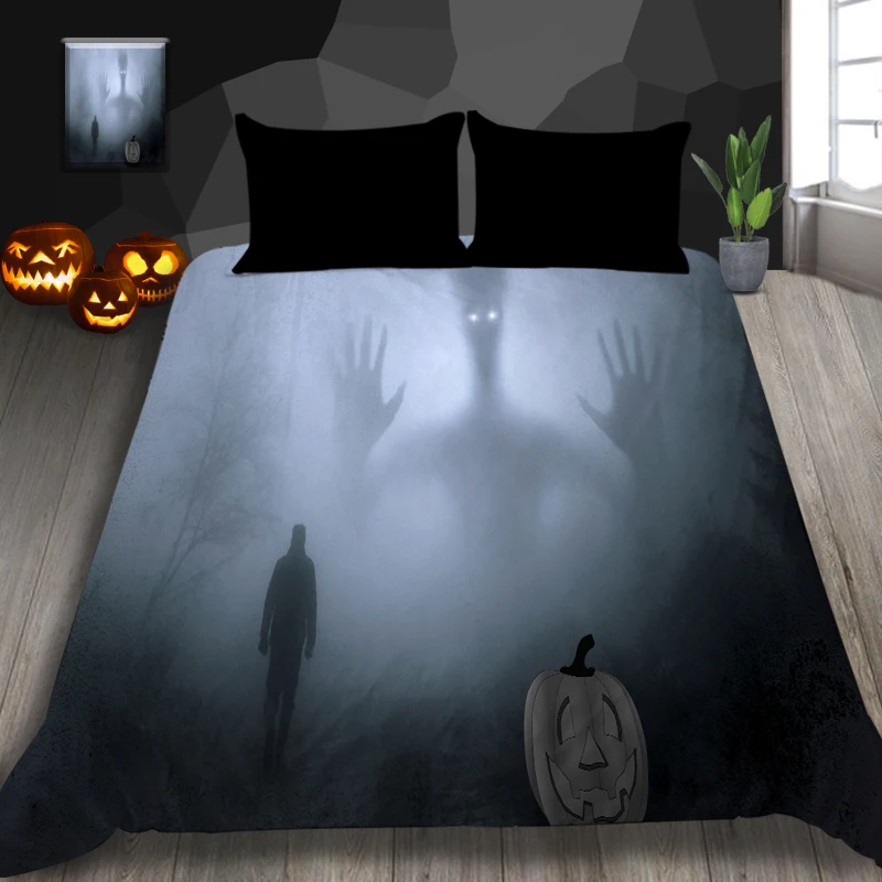 Набор постельного белья для Хэллоуина с 3D принтом, горячая Распродажа, подарки на праздник, пододеяльник с наволочкой, 3 шт