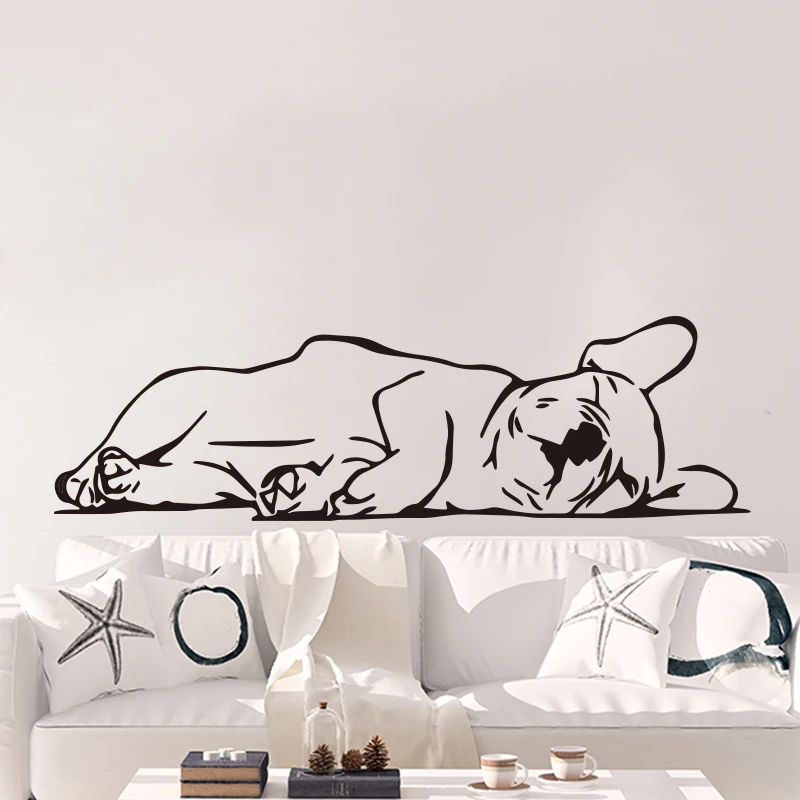 Large French Bulldog Animal Pet Wall Sticker Sofa Bedroom French Bulldog Puppy Animal Wall Decal Kids Room Vinyl Home Decor (2)