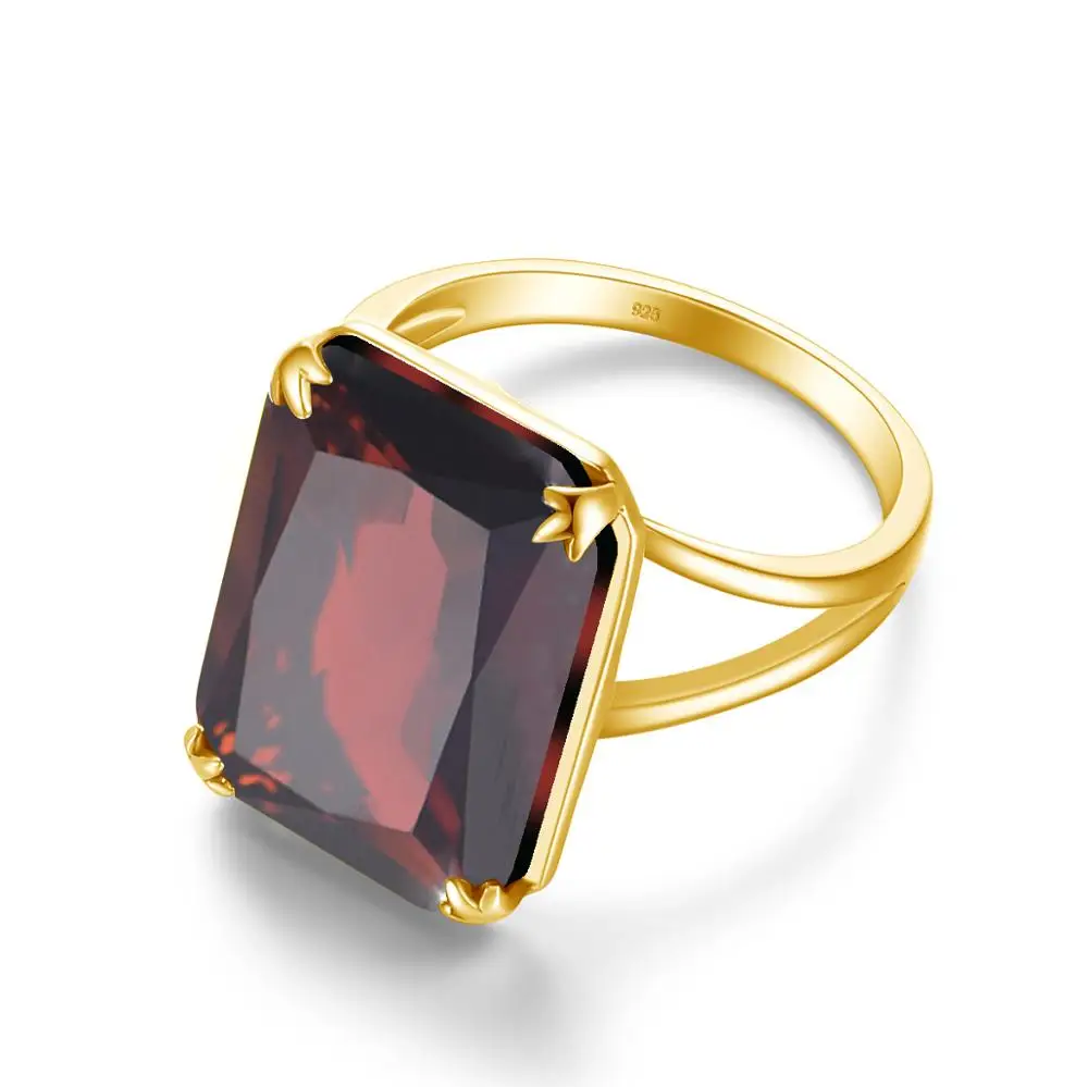 14K Золотое кольцо для Для женщин золотистого цвета ручной работы гранат Moda