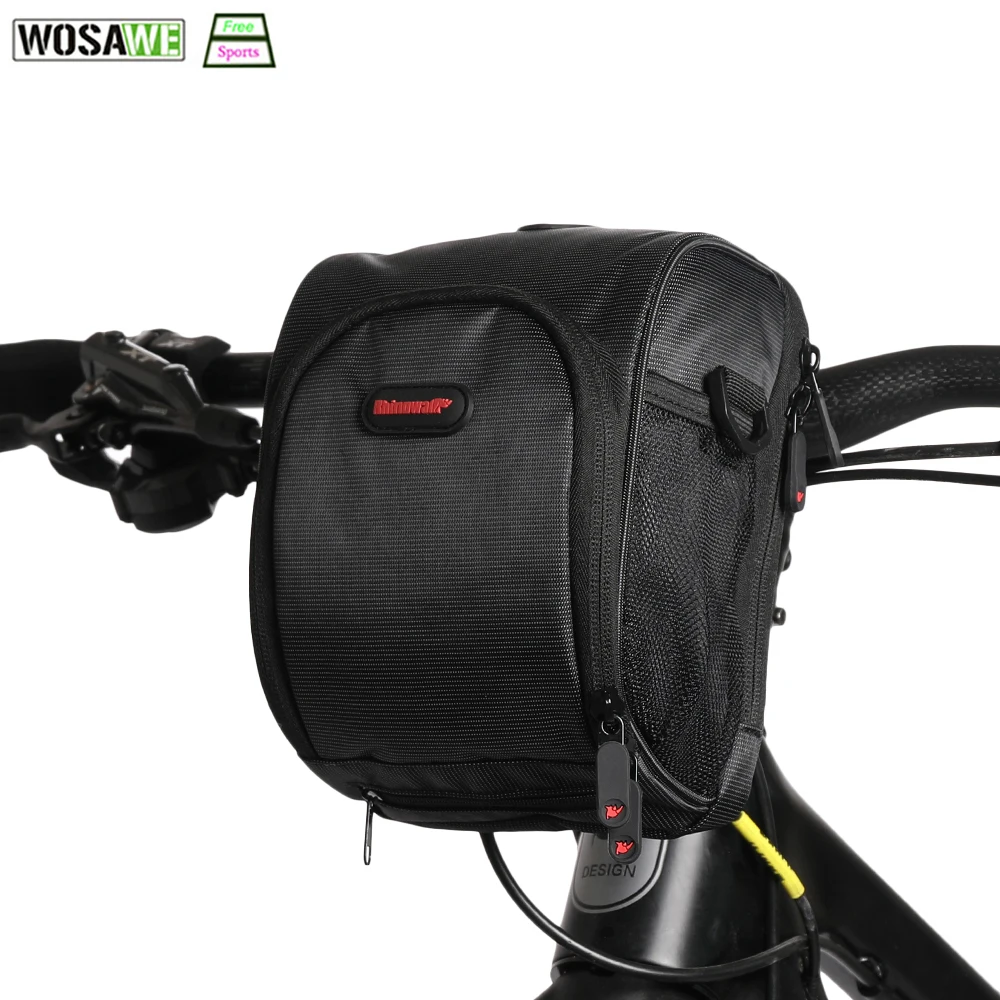 cheap Bicycle Handlebar Front Tube Bag Big Capacity waterproof cycling storage luggage cell phone wallet bag earphone music plug