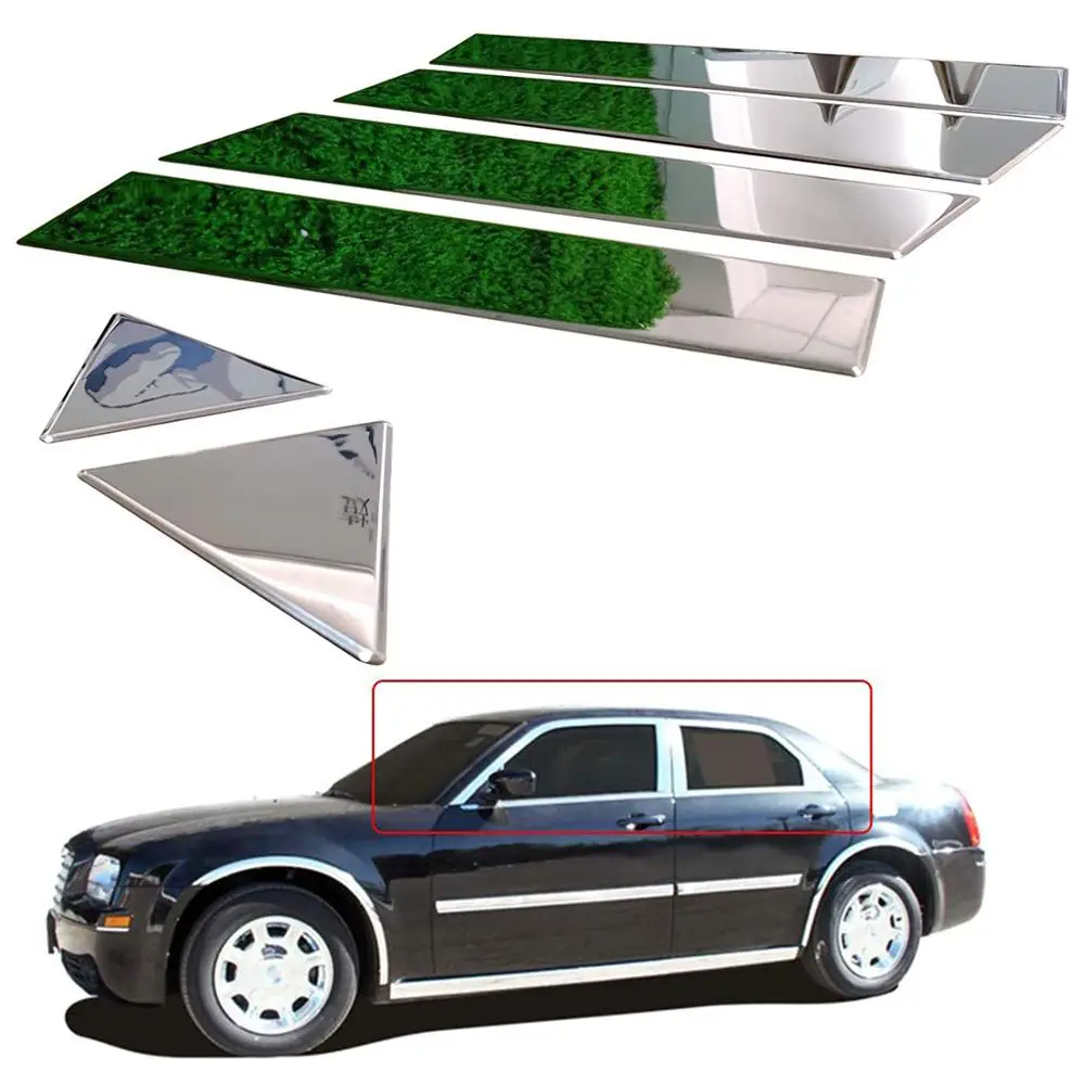 ARMSKY, 6 шт., нержавеющая крышка для окна автомобиля, для 2003-2011 Chrysler 300C
