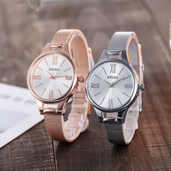 

luxury sliver watch women female wrist watch stainless steel small watch elegant ladies watches