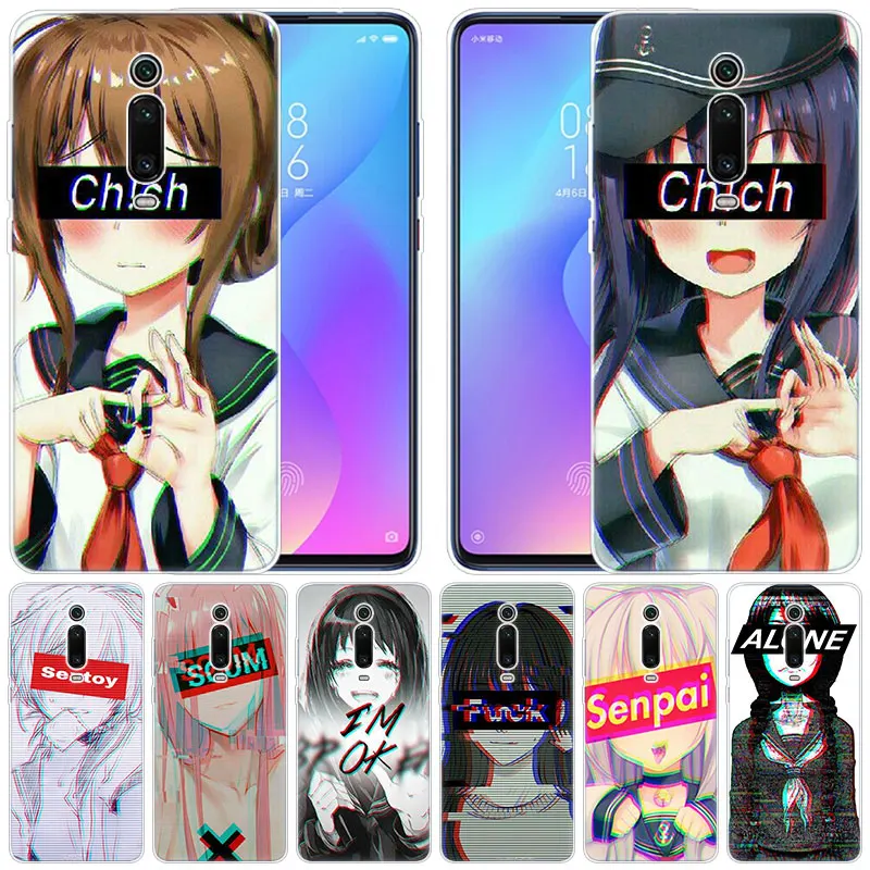 Роскошный мягкий силиконовый чехол LEWD Sad Anime для Xiaomi Pocophone F1 Mi 9T Pro CC9 CC9E 9 9SE 8 A3 A2 Lite A1