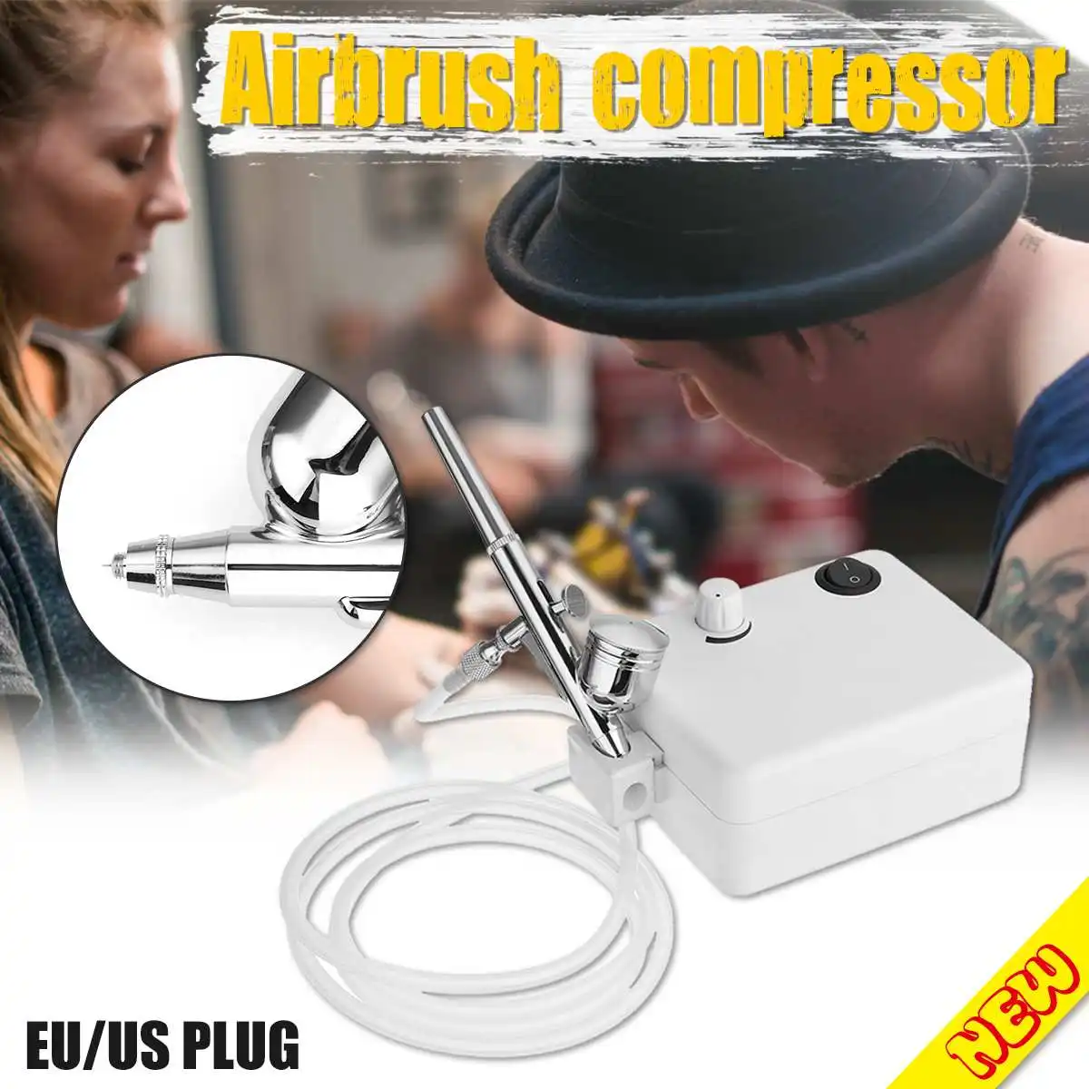 

brush Compressor Kit Dual Action Spray Brush Set Nail Art Tattoo Machine for Nail Art Makeup Tattoo Model Cake Car paint