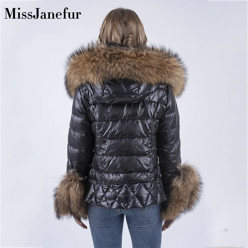 Real Fur Coat Natural Fox Fur Collar 2019 Winter Jacket Women Loose Short Down Coat White Duck Down Jacket Thick Warm Down Parka