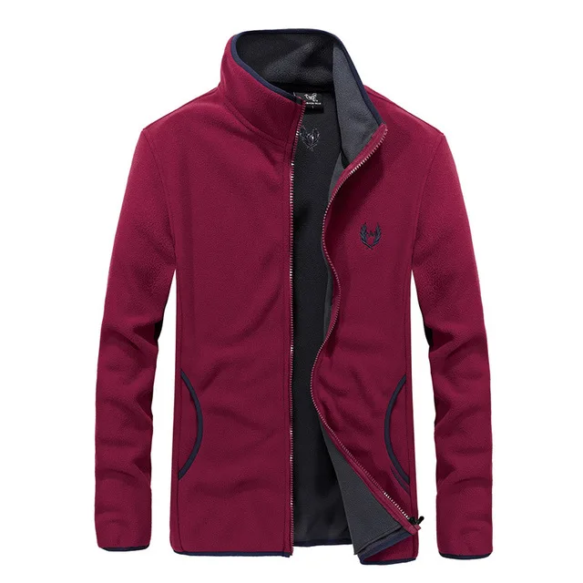 Большие размеры 6XL 7XL 8XL мужские флисовые куртки Толстовка спортивные толстовки теплые свободные куртки осенне-зимняя верхняя одежда черное пальто синий - Цвет: Красный