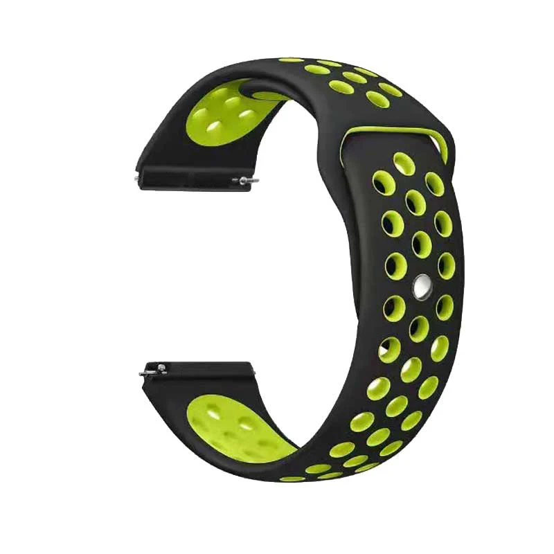 Ремешок для часов 22 мм 20 мм для samsung band galaxy watch active 46 мм gear S3 frontier 42 мм huawei watch gt ремешок силиконовый ремешок для часов - Цвет ремешка: 8-Black yellow