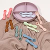 Baby Spoon Fork Set Food Grade Silicone Sticky Spoon Children Cutlery Training Spoon Feeding Tableware Soft Kitchen Accessories 3