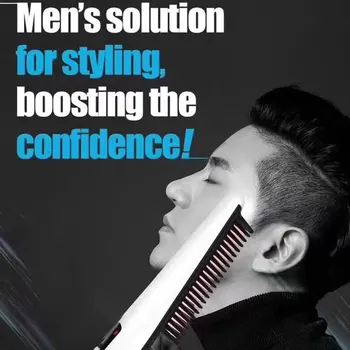 

Professional Beard Straightener Hair Straighten Straightening Comb Hair Curler Quick Hair Styler For Men Hair Comb Brush