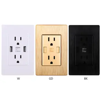 

US Standard Plug Wall Socket 2.1/3.1A Dual USB Charger Port Power Adapter Outlet