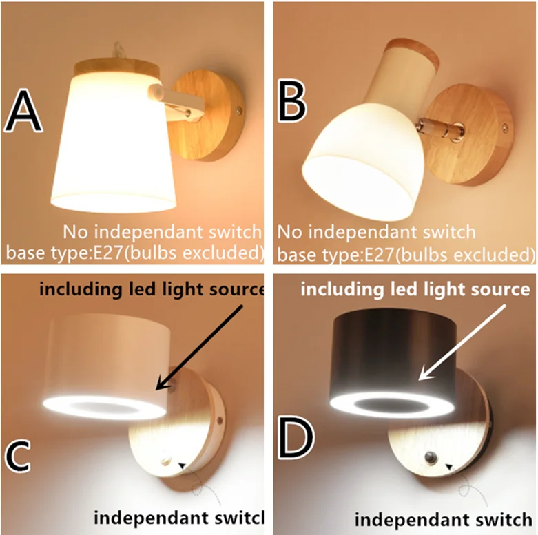 Скандинавский деревянный светодиодный настенный светильник для помещений, современный деревянный настенный светильник с переключателем, светильник, прикроватный коридор, домашний декор для отеля, светильник для комнаты, ing