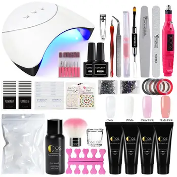 

COSCELIA Manicure Set Poly Gel Set For Manicure Quick Building 36w UV Lamp Nail Dryer Extension Tools Gel Varnish Set For Nail