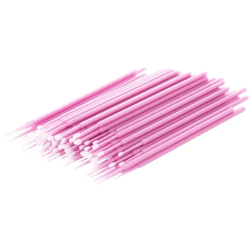 100 Pcs Disposable Swab Applicator Micro Brush Eyelashes Extension Mascara Tools
