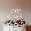 1Pcs Hollow Letter Love Just Married Mr&Mrs Cake Topper Bride and Groom Wooden Wedding Cake Topper For Wedding Party Supplies ► Photo 2/6