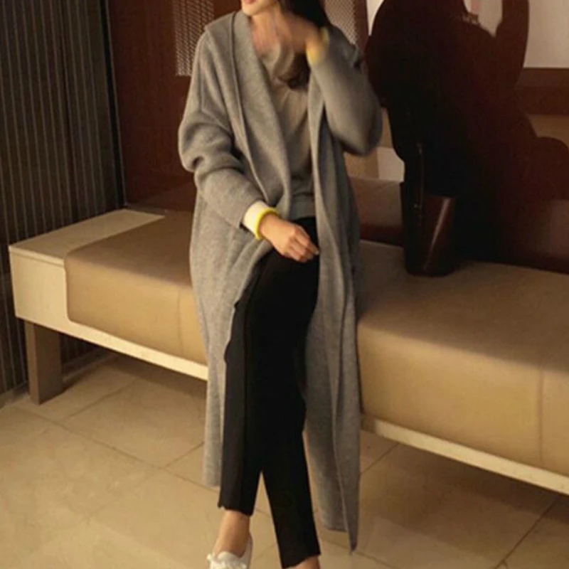 Trench Women Hooded Trendy Spring Korean Style Slim Elegant Minimalist Solid Female Chic Tops Pockets Newest Coats Ovesize 5XL