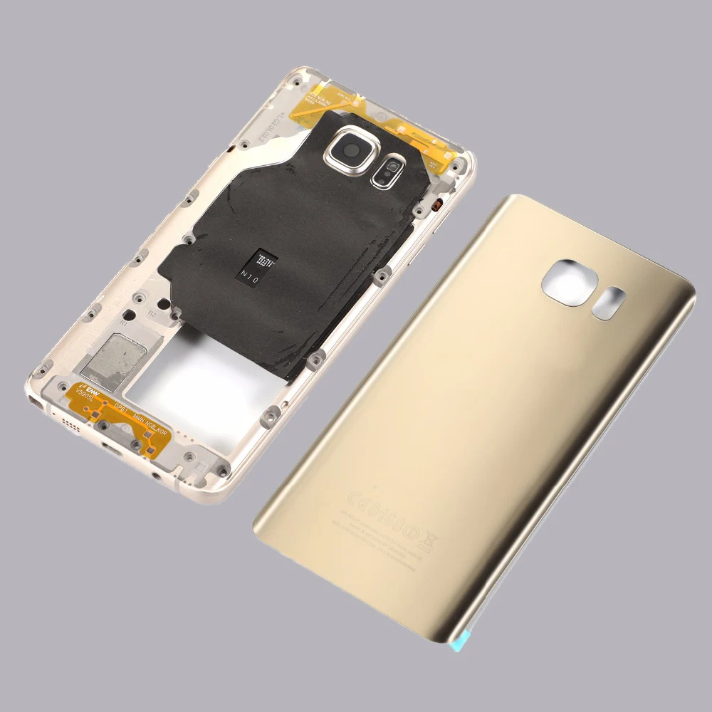 Металлическая средняя рамка для samsung Galaxy Note5 Note 5 N920 N920F N920 все версии корпус стеклянная батарея задняя крышка задняя дверь Чехол
